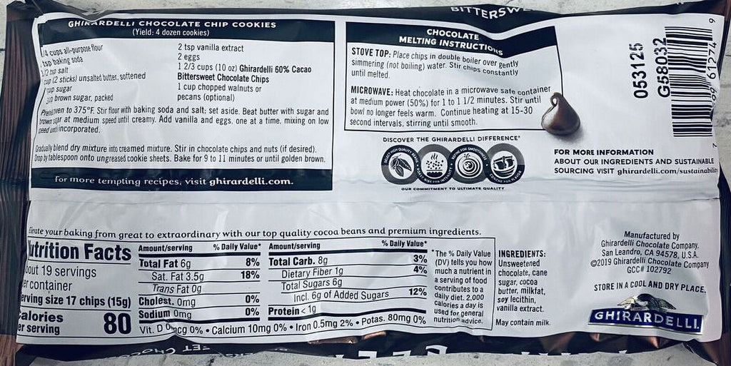 5 PACK 10 oz 60% Cocoa Bittersweet Chocolate Chips S8825