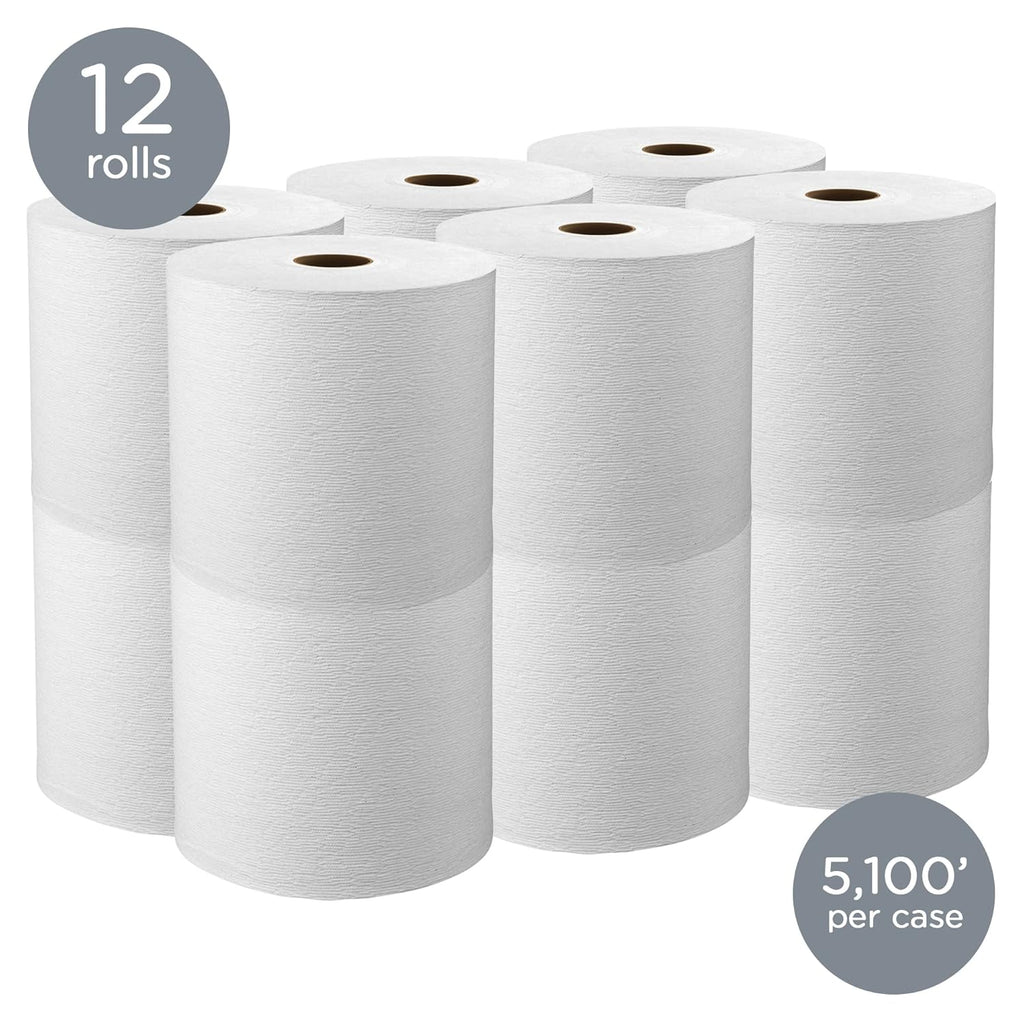 White Hard Roll Paper Towels 12 Rolls O329