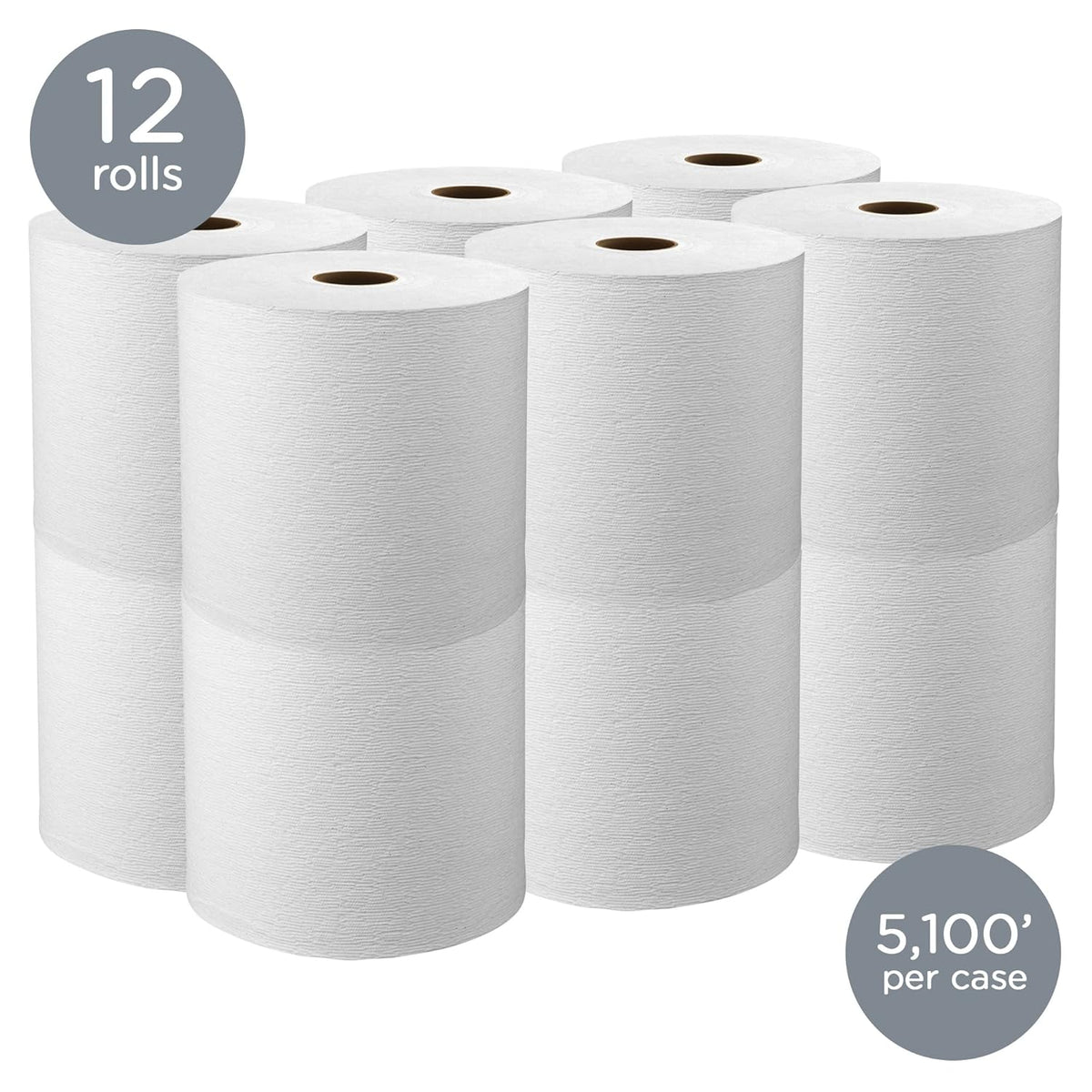 White Hard Roll Paper Towels 12 Rolls O329
