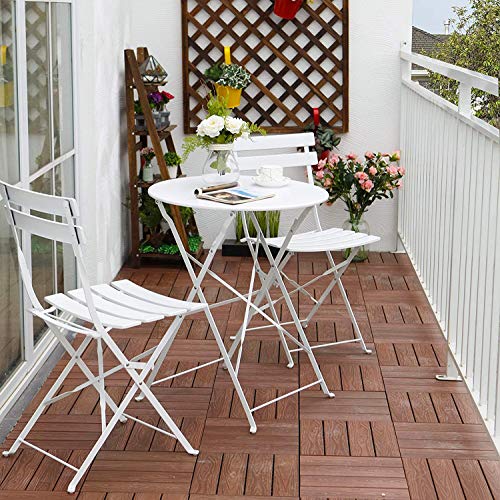3-Piece Folding Bistro Set, 2 Chairs and 1 Table, Yellow V15586