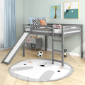 Full Size Wood Loft Bed with Slide U14844