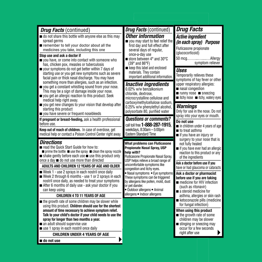 Non-Drowsy Fluticasone Propionate Nasal Spray, 50 mcg, 72 Sprays S825