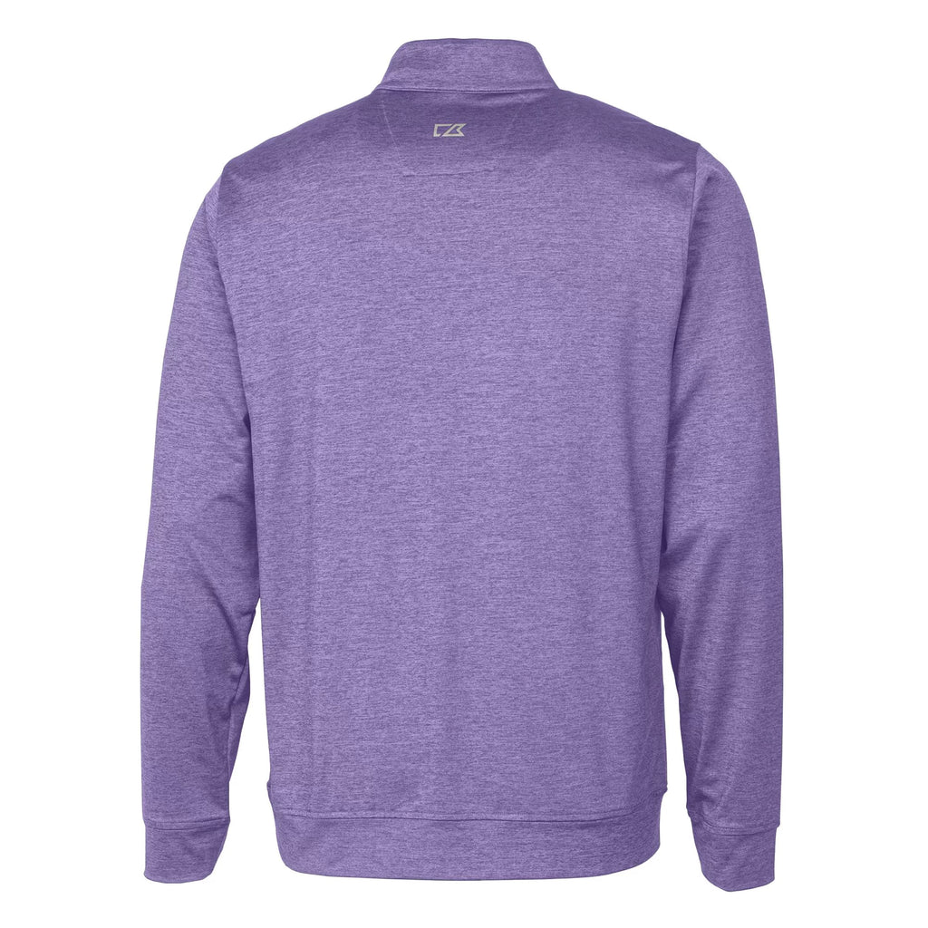 Men's Purple Heathered Quarter-Zip Pullover Top N7908