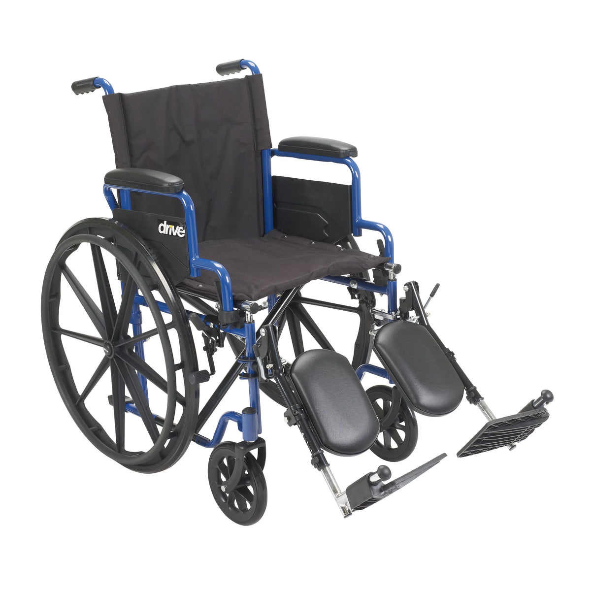 Blue Streak Wheelchair with Flip Back Desk Arms, Elevating Leg Rests, 16" Seat I324