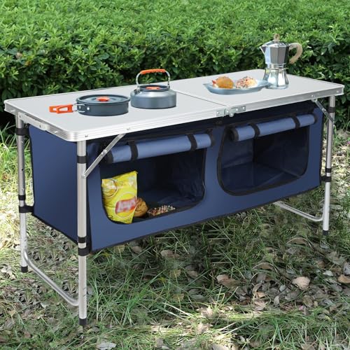 Folding Camping Table with Storage Q87523