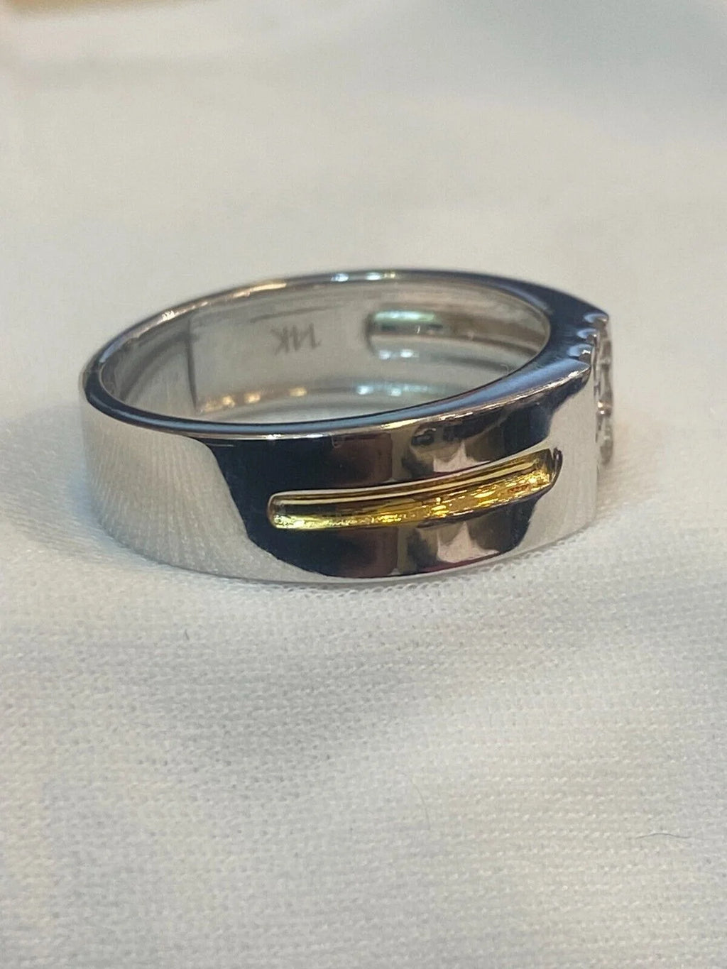 14K White Gold Diamond Wedding Band Ring W5392