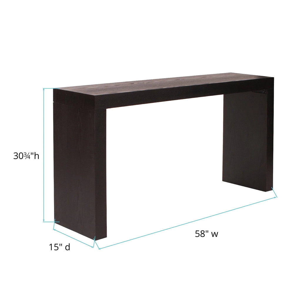 Black Wood Grain Veneer Console Table O591882