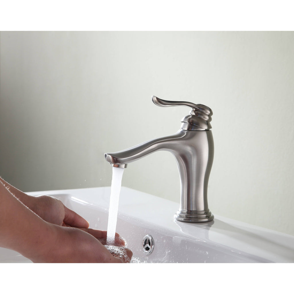 Brushed Nickel Single Hole Single Handle Bathroom Faucet B582288