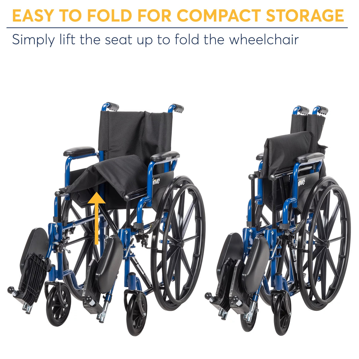 Blue Streak Wheelchair with Flip Back Desk Arms, Elevating Leg Rests, 16" Seat I324
