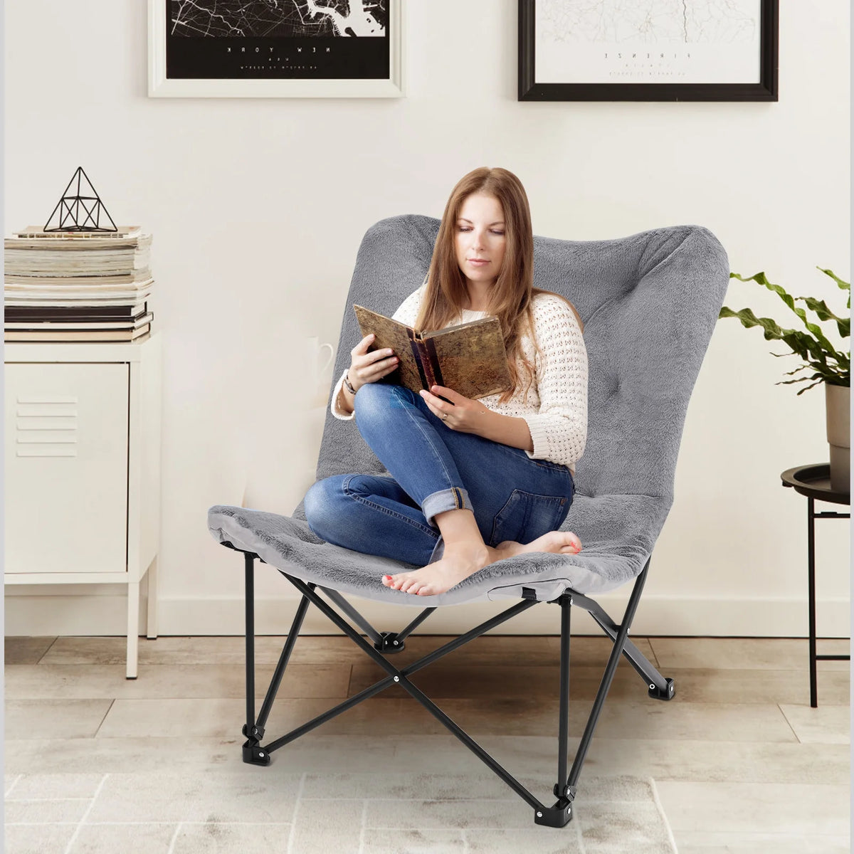 Oversized Folding Camping Chair with Mattress H3147
