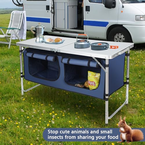 Folding Camping Table with Storage Q87523