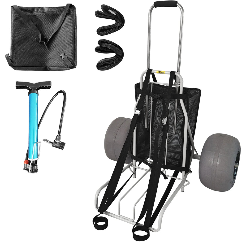Folding Beach Cart with 12 TPU Balloon Wheels P4621