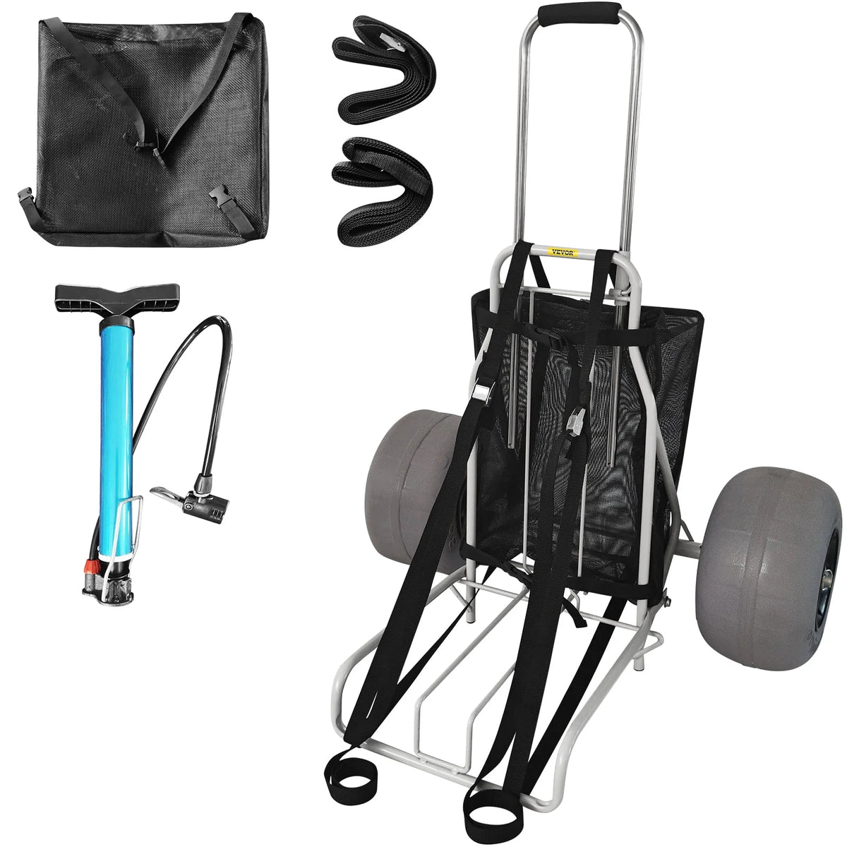 Folding Beach Cart with 12 TPU Balloon Wheels P4621