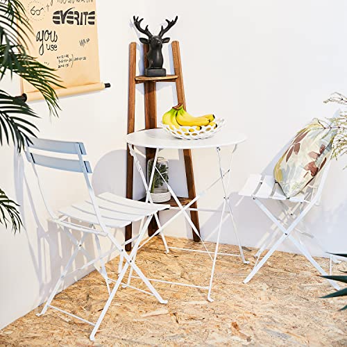 3-Piece Folding Bistro Set, 2 Chairs and 1 Table, Yellow V15586