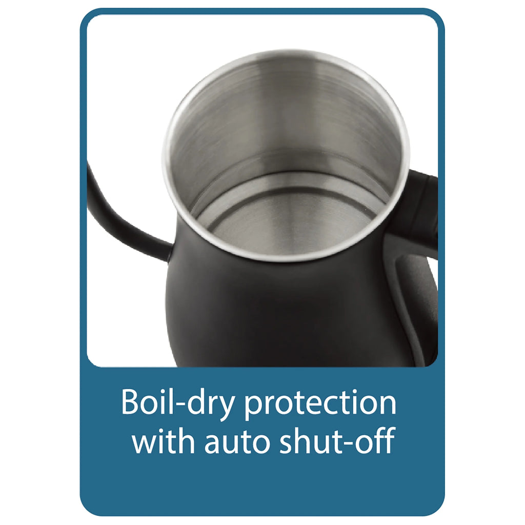 Black 1 Liter Gooseneck Electric Kettle A38231