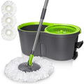 Pedal Spin Mop and Bucket with Wringer Set, 3 Mop Pads F388935