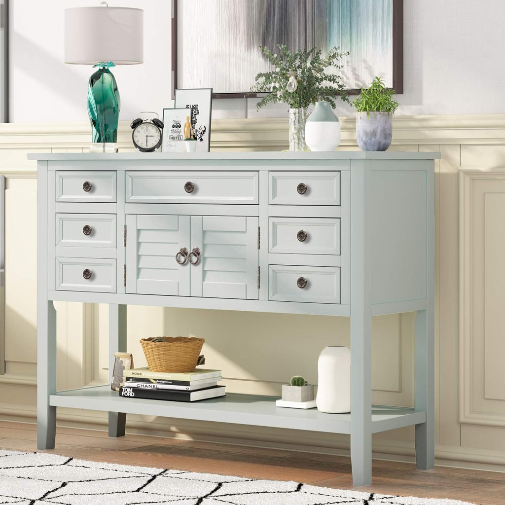 Console Table with Shutter Doors and 7 Storage Drawers Q2821