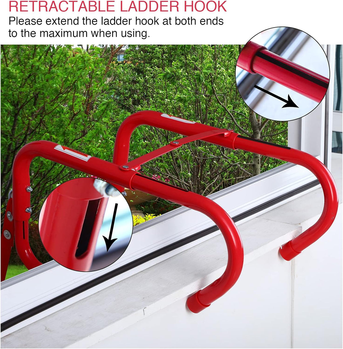 Retractable Fire Escape Ladder 15 Foot with Aluminum Steps Y151271
