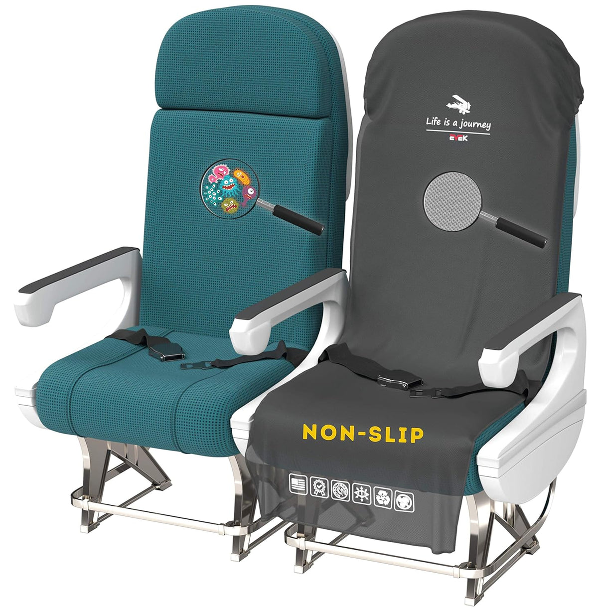 2pcs Protective Airplane Seat Covers D656564