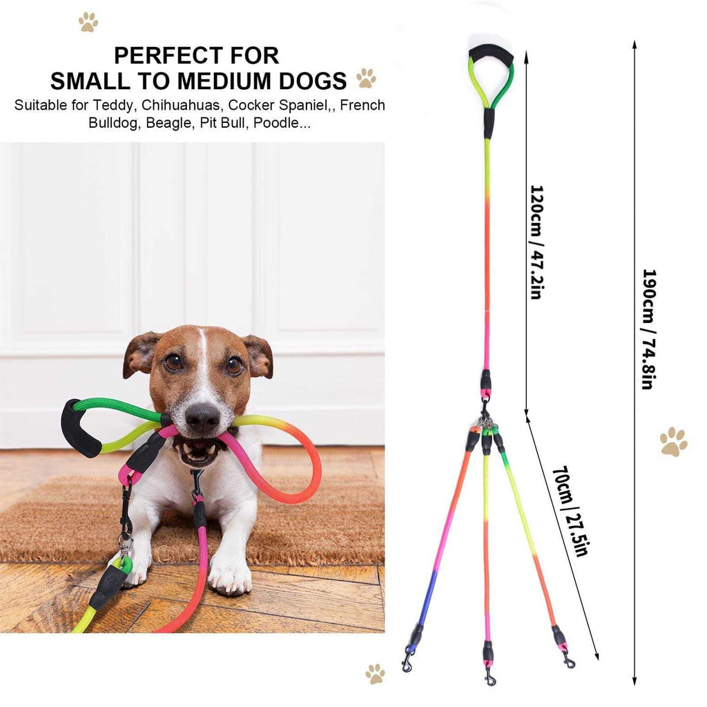 3 Way 75 Inch Detachable Dog Leash with Soft Padded Handle F278