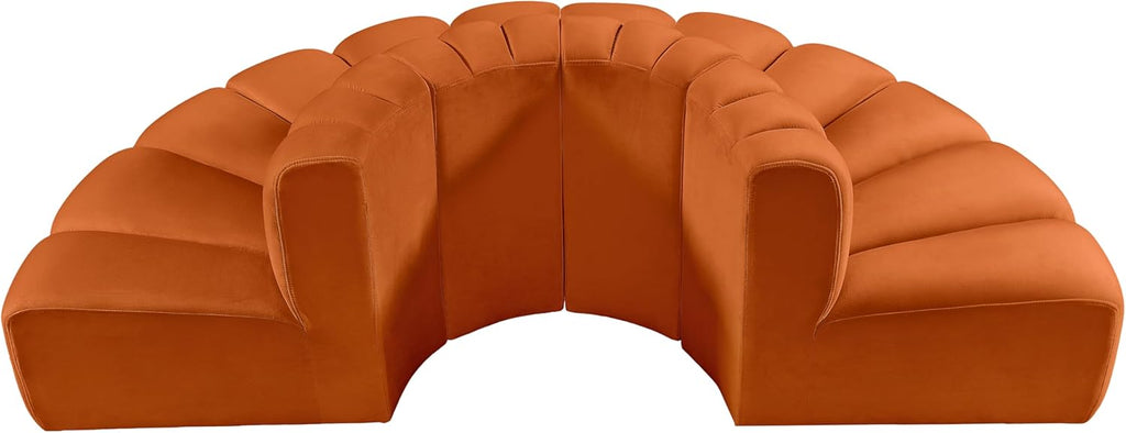 Cognac Velvet Sofa W3948