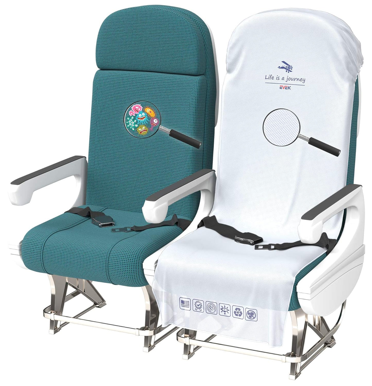 2pcs Protective Airplane Seat Covers D656564
