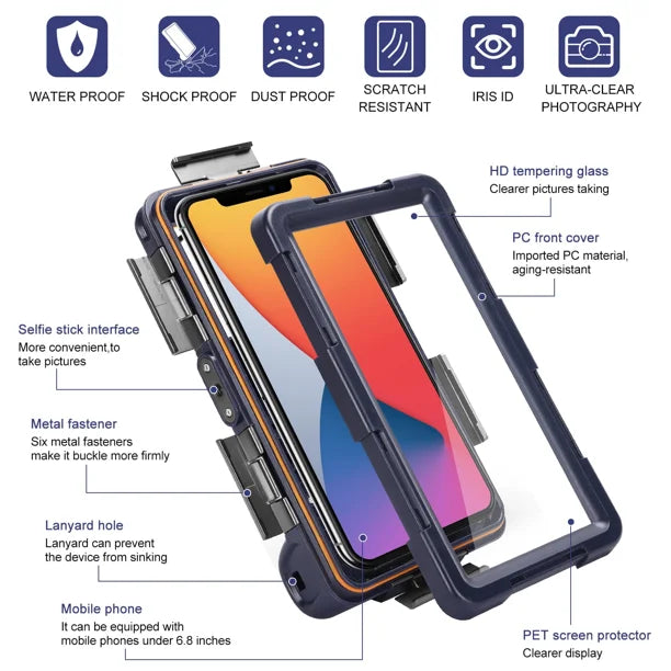 Waterproof Protective Case for Oppo A92 and Phones Up to 6.9 Inch with Lanyard M62175