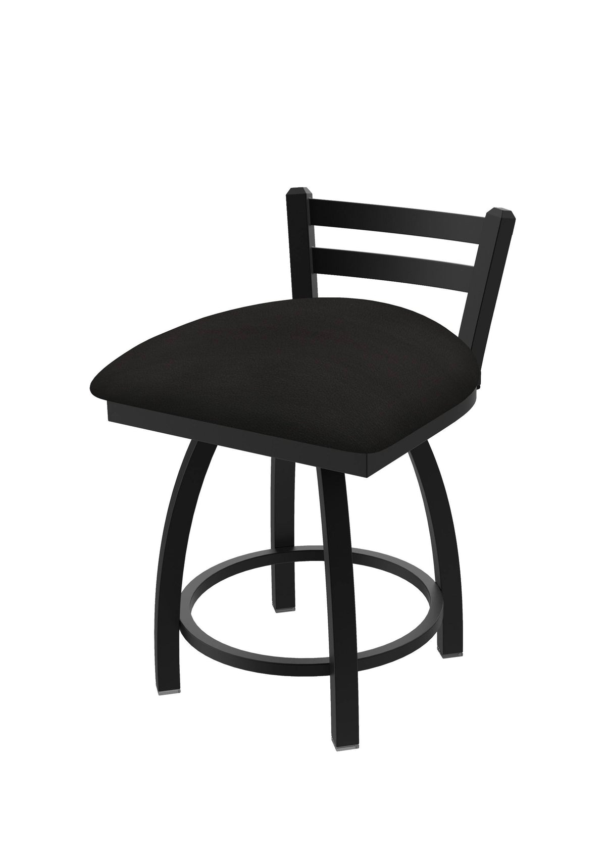 18x22 Low Back Swivel Vanity Stool with Black Wrinkle Finish P1668