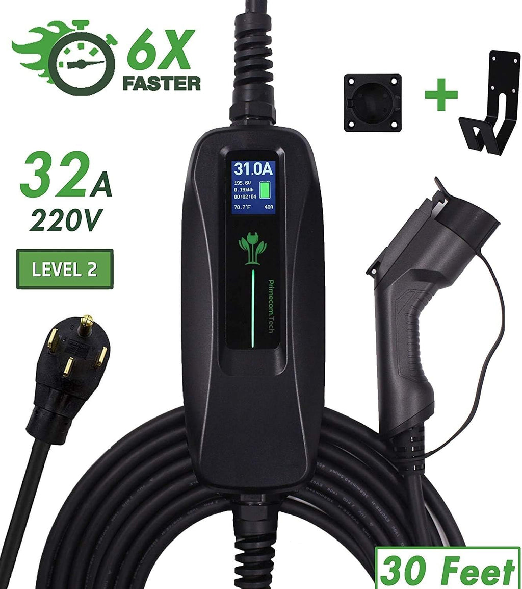 Portable Level 2 Electric Vehicle Charger, 30 Feet N6421