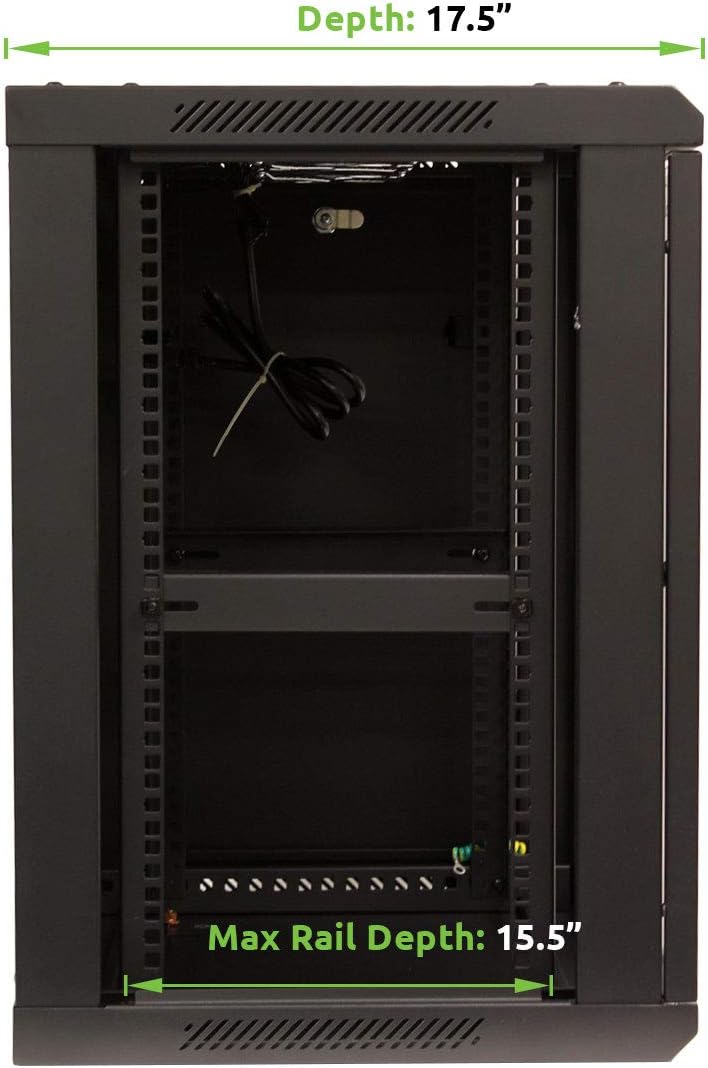 12U Wall Mount Network Server Cabinet Rack Enclosure Glass Door Lock M187