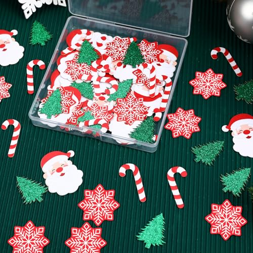 Christmas Confetti Glitter Tree Decorations Santa Claus Snowflakes Candy Canes Sprinkles D1264