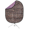 5x7 Collapsible Backdrop with 8 Aluminum Stand, Purple/Grunge Brick J334