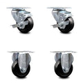 Hard Rubber Caster Set of 4 with 3.5x22 Wheels H307629