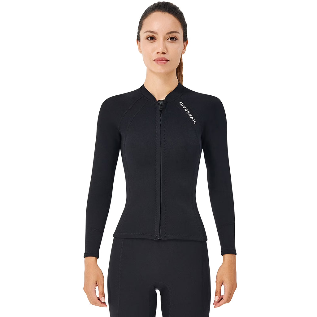 Front Zipper Wetsuit Jacket 2mm Neoprene Long Sleeves A595