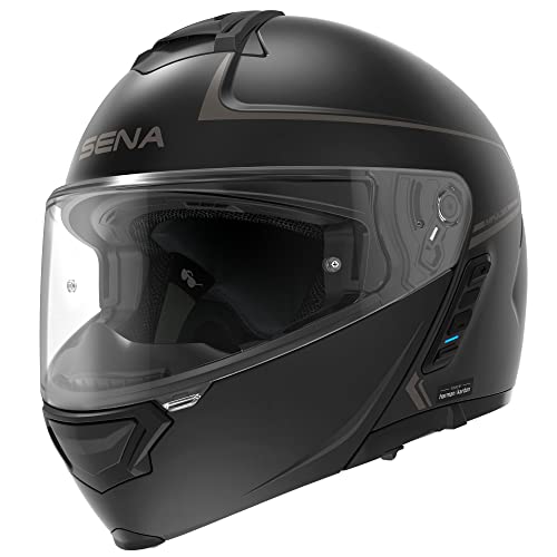 Matte Black Large Dual Visor Modular Bluetooth Helmet V1061