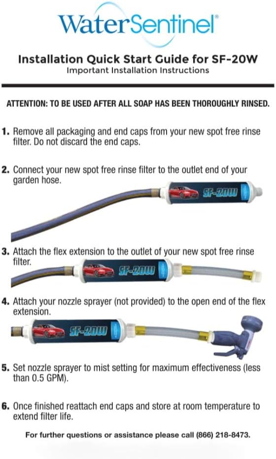 Inline Deionized Water Garden Hose Filter & Extension Adapter (2-Pack) T9529