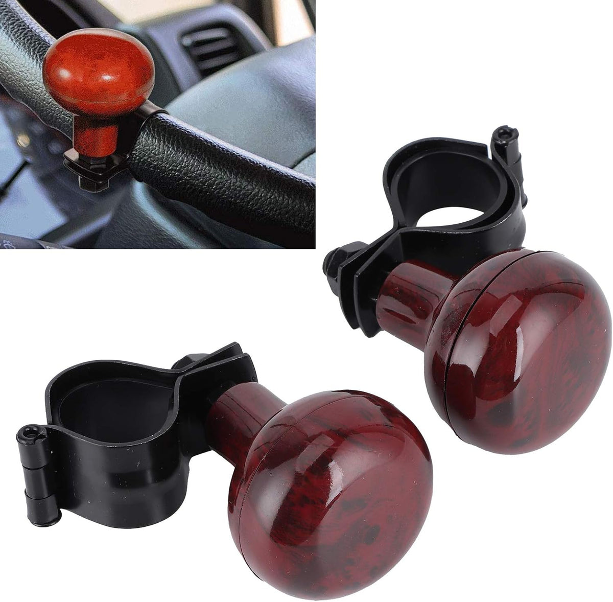 Mahogany Woodgrain Steering Wheel Spinner Knob O6665