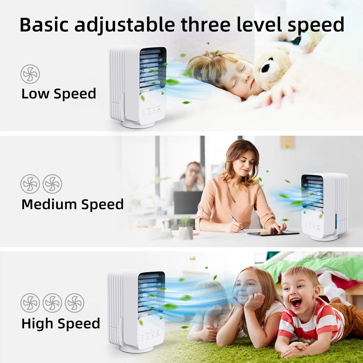Portable Evaporative Air Cooler Fan with 3 Speeds Z389