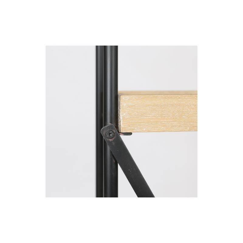 63in. H Wood and Metal Etagere Bookcase Q673