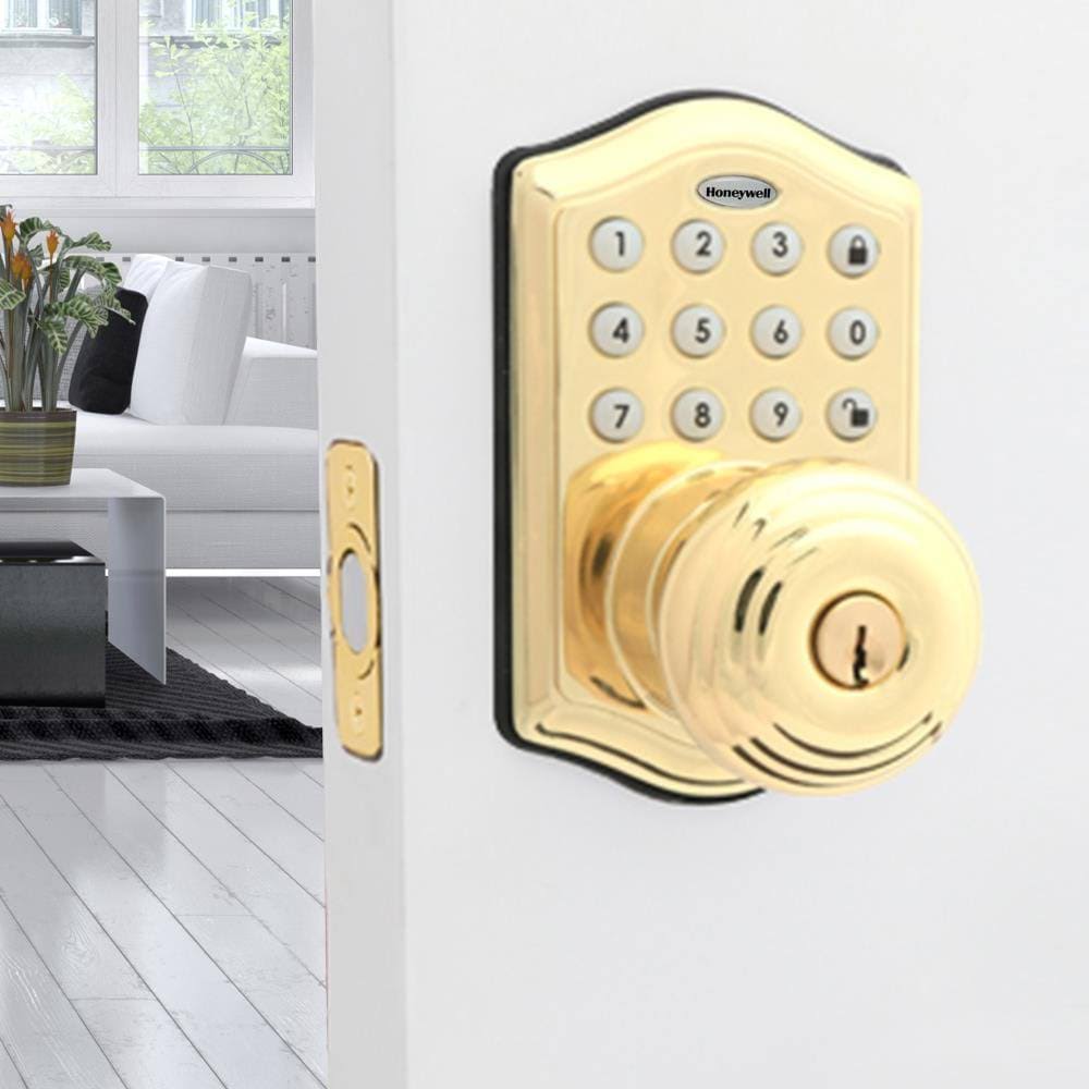 Polished Brass Electronic Entry Door Lock T8029