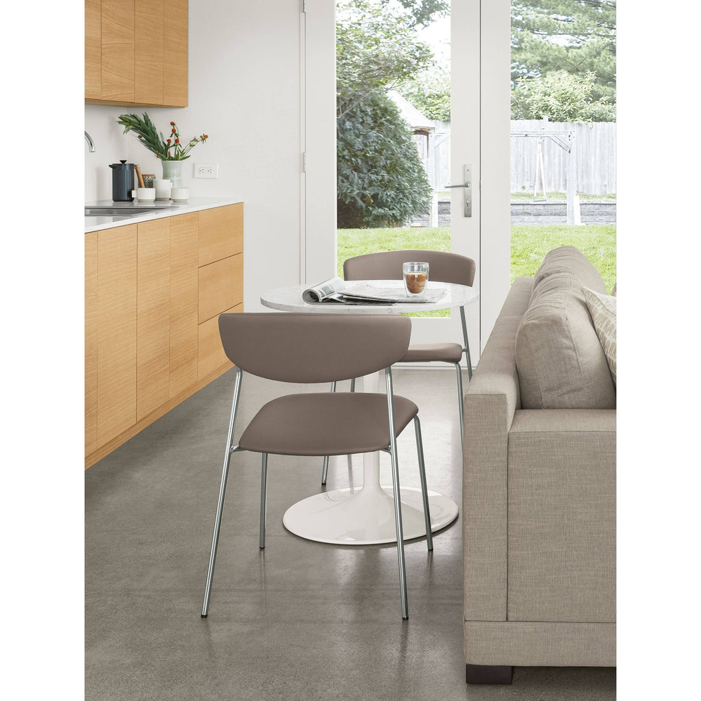 Modern Round Table with Stainless Steel Frame Base H8044