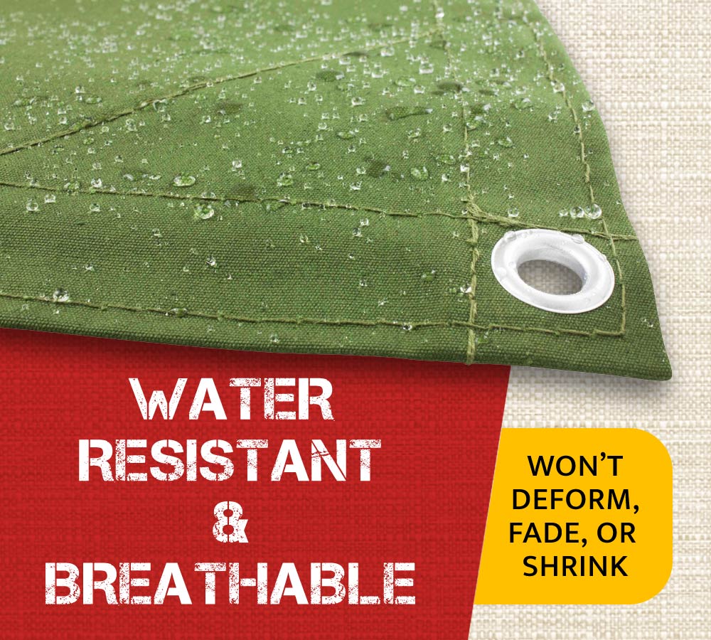 6' x 8' Green Canvas Tarp 12oz Water Resistant C2073