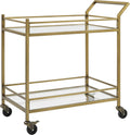 Gold and Glass Rolling Bar Cart R173520