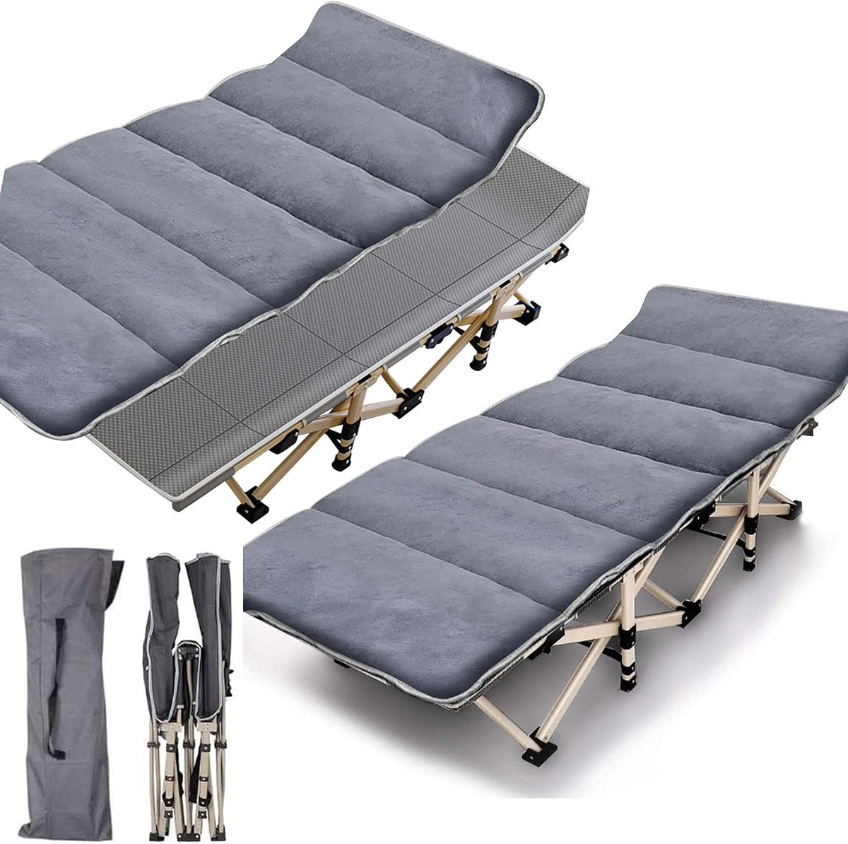 Camping Cot Folding Bed with Carry Bag W3887