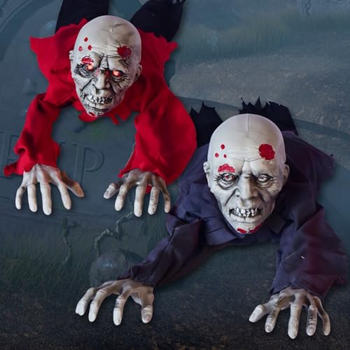 Halloween Zombie Groundbreaker Decoration with Scary Sound Glowing Eyes C14427