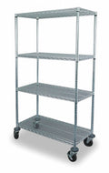 Wire Cart, 4 Shelf, 48x18x69, Zinc H6261