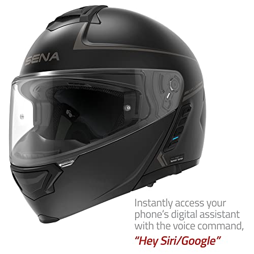 Matte Black Large Dual Visor Modular Bluetooth Helmet V1061