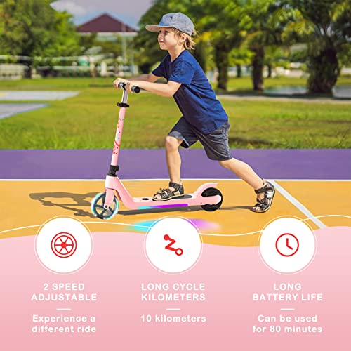 Electric Scooter for Kids Age 6-10 with Adjustable Speed and Height O3820