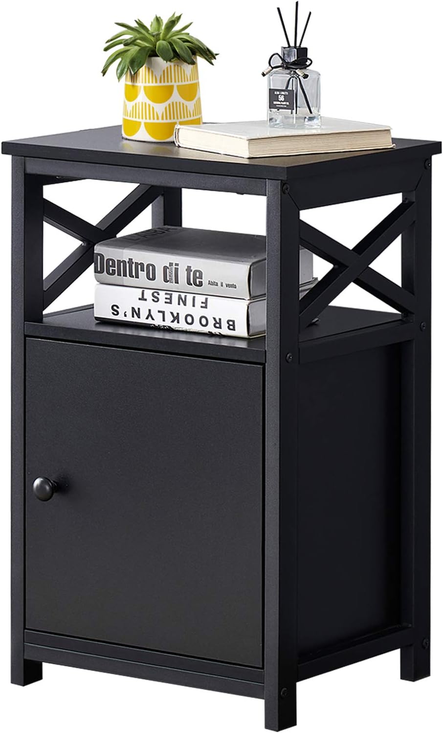 Rustic Brown Storage Cabinet and Drawer Nightstand S265
