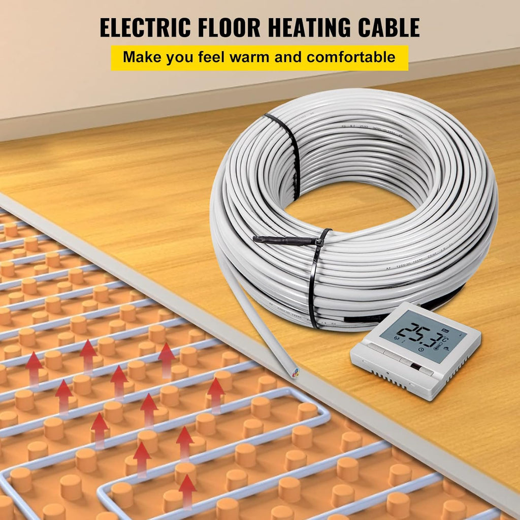 Floor Heating Cable 166.7 Square Feet with Temperature Control Panel L43070